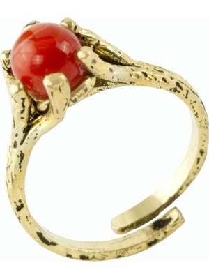 Marsilyan Yuvarlak Doğaltaşlı Otantik Yüzük