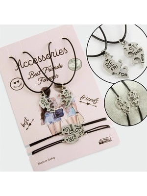 Marsilyan Best Friends Arkadaş Deri Set Kolye