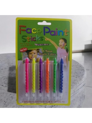Niyet Palyaço Yüz Boyası 6 Lı Kalem Yüz Boyama Seti Face Paint Sticks