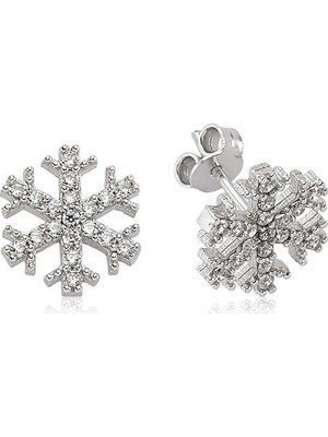 Marsilyan 925 Ayar Gümüş Kar Tanesi Çivili Küpe ST1480002E (72)