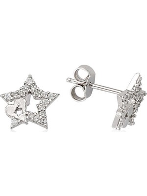 Marsilyan 925 Ayar Gümüş Çivili Yıldız Küpe EA1540005 (72)