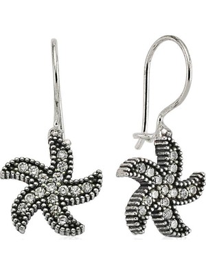 Marsilyan 925 Ayar Gümüş Deniz Yıldızı Sallantılı Küpe EA1760008 (72)