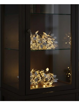 Marsilyan Yaprak Şekilli Gümüş LED Işık Pilli Dekoratif Aydınlatma