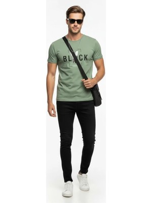 Maxi Modena Erkek Tipografi Detaylı Modern T-Shirt