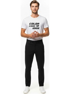 Erkek Typography “color Code” Baskılı Minimal T-Shirt