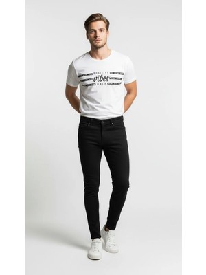 Maxi Modena Erkek Slogan Baskılı Modern Günlük T-Shirt