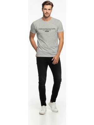 Maxi Modena Minimal Yazı Baskılı Erkek Günlük T-Shirt Urban Stil
