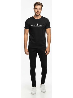 Maxi Modena Awakening Minimal Baskı Detaylı Erkek Günlük T-Shirt