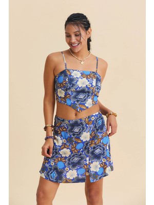 Los Banditos Ayarlanabilir Askılı Sırtı Lastikli Crop Bluz