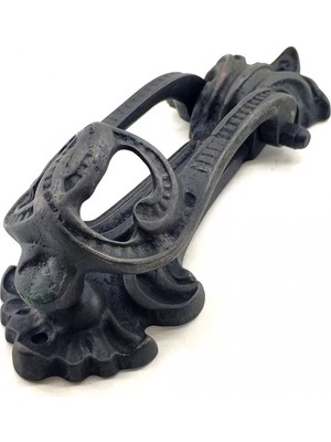 Marsilyan Eco Lounge Antika Tarz Dekoratif Pirinç Doğa Kapı Tokmağı, Taktak - 205X73 Mm, Oksit