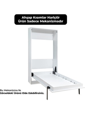 Akıllı Mobilya Tek Kişilik Dikey Ahşap Kasalı Duvar Yatağı Mekanizması(Kendi Duvar Yatağını Yap)