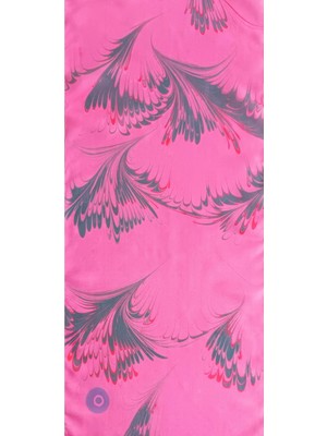 ElifEbru Exclusive Handicrafts Ebru Sanatı El Yapımı Kadın Ipek Fular Pembe Gri Kırmızı Nazar Boncuğu Desenli Ozlogf 53