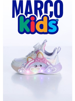 Marco Kids Kız Çocuk Akıllı Bağcık Işıklı Spor Ayakkabı Sneaker 26Y1210