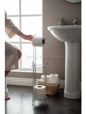 Renk Yapı Rüyası Paslanmaz Yedekli Tuvalet Kağıtlığı Ayaklı Wc Kağığdı Standı Wc Kağıtlığı