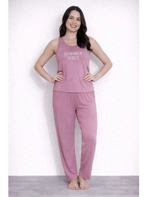 Pemilo Kadın 20604 Kolsuz % 100 Pamuk Pijama Takımı