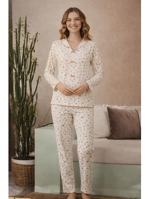 Pemilo Kadın 15999 Kaşkorse Uzun Kol % 100 Pamuk Pijama Takımı
