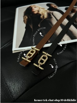 Fiori Gold Tokalı Ince Kemer, Pantolon Kemeri, Gömlek Kemeri, Ceket Kemeri