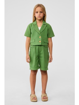 Tyess Bg Store Kız Çocuk Yeşil Ceket