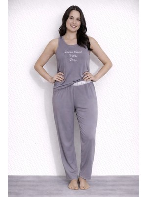 Pemilo Kadın 20609 Kolsuz % 100 Pamuk Pijama Takımı