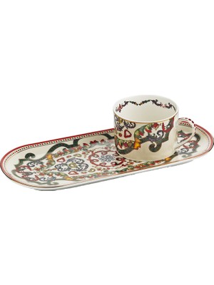 LuckyArt Velora Bone Tek Kisilik Tepsili Cay Fincan Seti