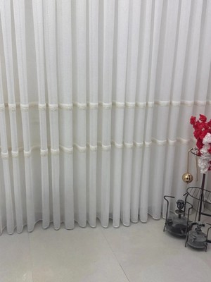 Nivemes Home Nivemeshome Petek Ekru 1/3 Pileli Tül Perde