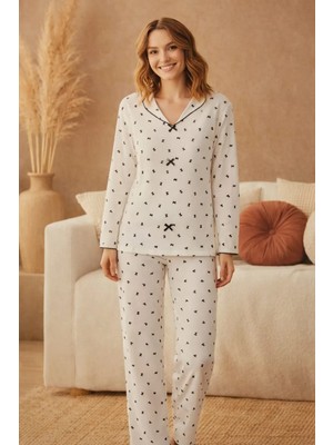 Pemilo Kadın 15997 Kaşkorse % 100 Pamuk Uzun Kol Pijama Takımı