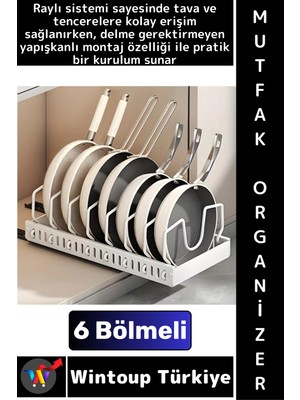 Wintoup #mutfakorganizer Montajsız Mutfak Tezgah Dolap Düzenleyici Teleskopik Raylı Tava Tencere Organizeri