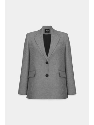 Açelya Okcu Premium Galen Kazayağı Boyfriend Dokuma Ceket