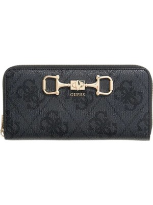 Guess Janie Logolu Büyük Boy Fermuarlı Kadın Antrasit Cüzdan SWOS9924146-CLO