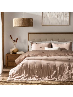 Chakra Belında Yatak Ortusu Setı Dbl Gül Kurusu