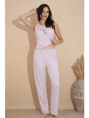 Pemilo Kadın 20608 Kolsuz % 100 Pamuk Pijama Takımı