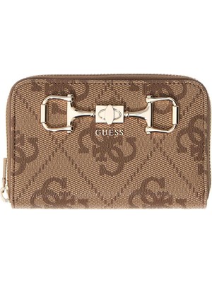 Guess Janie Logolu Orta Boy Fermuarlı Kadın Kahverengi Cüzdan SWOS9924140-LTL