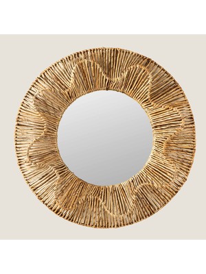 Chakra Naven Yuvarlak Ayna Natural