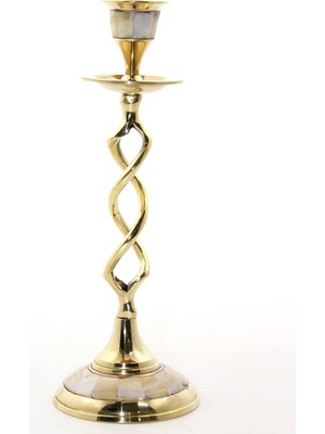 Marsilyan Tekli Pirinç Sedefli Şamdan Model 2