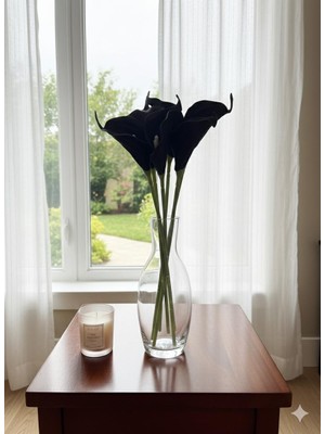 Bakburaya Yapay Çiçekçilik Yapay 8li Siyah Islak Gala Ev Vazo Dekor Çiçeği