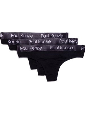 Paul Kenzie 3'lü Kadın String Külot - Zebra 2