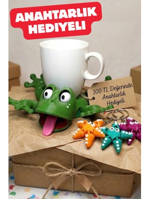 Genç 3D Kurbağa Bardak Tutucu – Sevimli 3D Dekoratif Bardak Standı