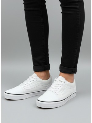 Homiro Bağcıklı Unisex Spor Sneaker - Beyaz