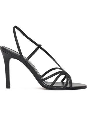 Derimod Kadın Siyah Yüksek Ince Topuklu Deri Sandalet 26SFD161518