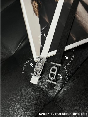 Fiori Gümüş Tokalı Ince Kemer, Pantolon Kemeri, Gömlek Kemeri, Ceket Kemeri