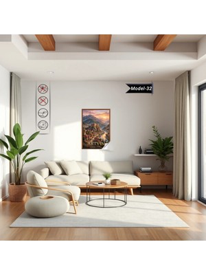 Akıllı Kağıt Türkiye Iller Tablo - Poster Artvin (Model-32)