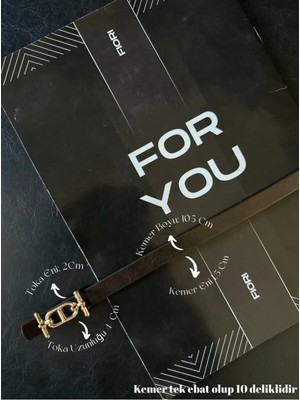 Fiori Gold Tokalı Ince Kemer, Pantolon Kemeri, Gömlek Kemeri, Ceket Kemeri