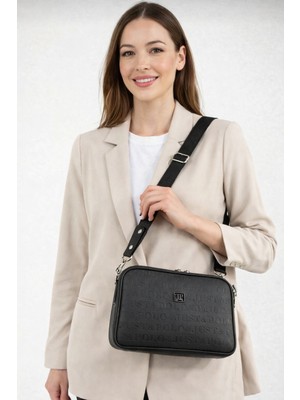 Just Polo Kadın Siyah Ayarlanabilir Uzun Askılı Omuz ÇANTASI-4023