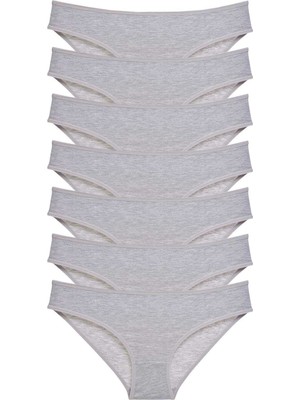 Marsilyan 7 Adet Süper Eko Set Likralı Kadın Slip Külot Gri