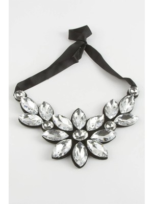 Marsilyan Çiçek Taşlı Yaka Kolye