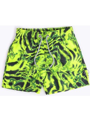 Ayyıldız 2106-SS Sarı Siyah Desenli Erkek Çocuk Deniz Şortu