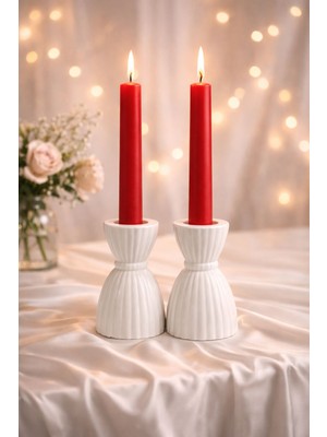 Perivar 2’li Dekoratif Şamdan Mumluk – Taş Tozu Minimal Mumluk Seti