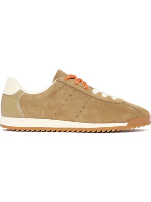 Derimod Kadın Bej Bağcıklı Süet Deri Sneaker 26PFD431110