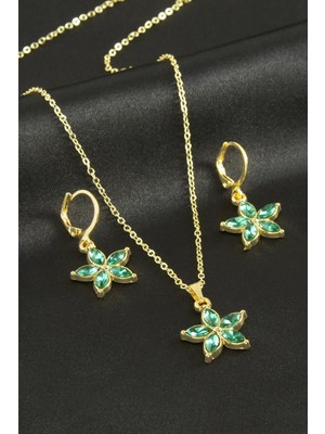 Marsilyan Papatya Taşlı Set Kolye