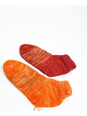 Marsilyan 2 Çift El Örgüsü Kışlık Şık Kadın Yün Patik Set 15